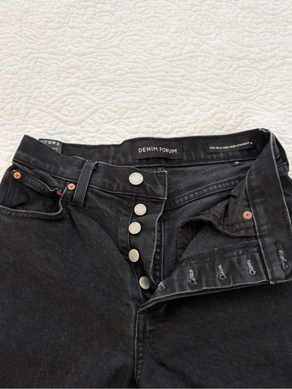 Aritmia Denim Forum High-Rise Black Straight Jeans Size 25
